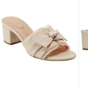 Elegant Cream Block Heel Sandals